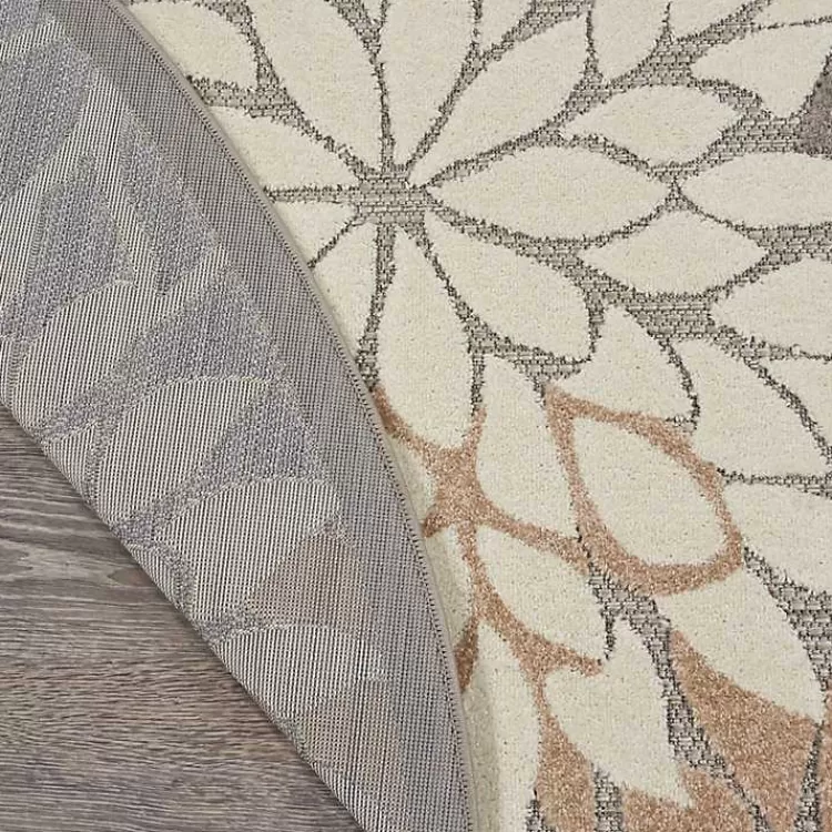 neutral_floral_burst_outdoor_round_area_rug__ft_2.webp Neutral Floral Burst Outdoor Round Area Rug, 7 ft.>Kirklands Home Store