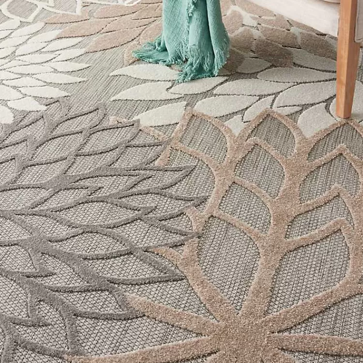 neutral_floral_burst_outdoor_round_area_rug__ft_6.webp Neutral Floral Burst Outdoor Round Area Rug, 7 ft.>Kirklands Home Store