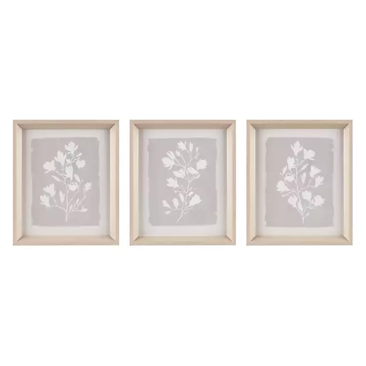 Neutral Floral Sprigs 3-pc. Framed Art Set>Kirklands Home Flash Sale