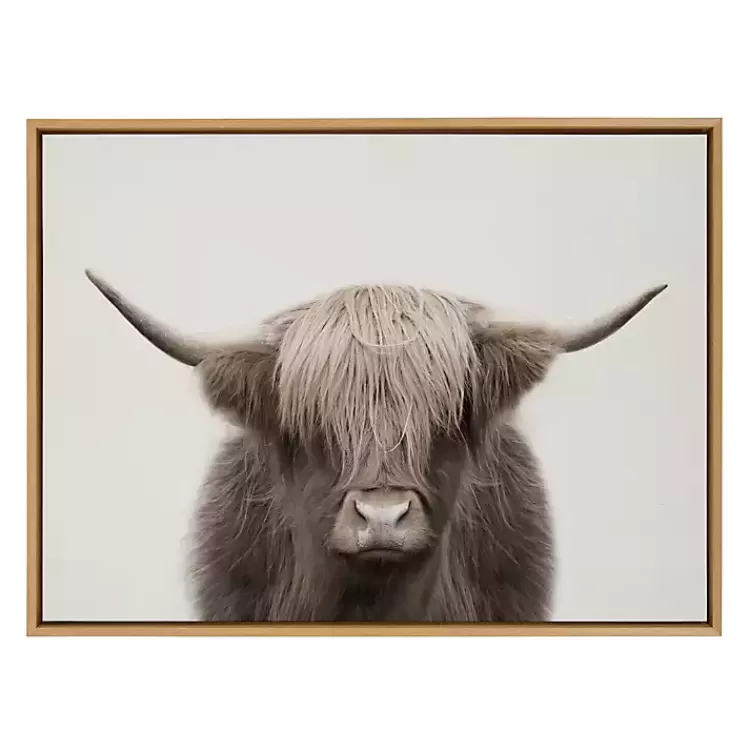 Neutral Highland Cow Framed Canvas Print, 28x38>Kirklands Home Best