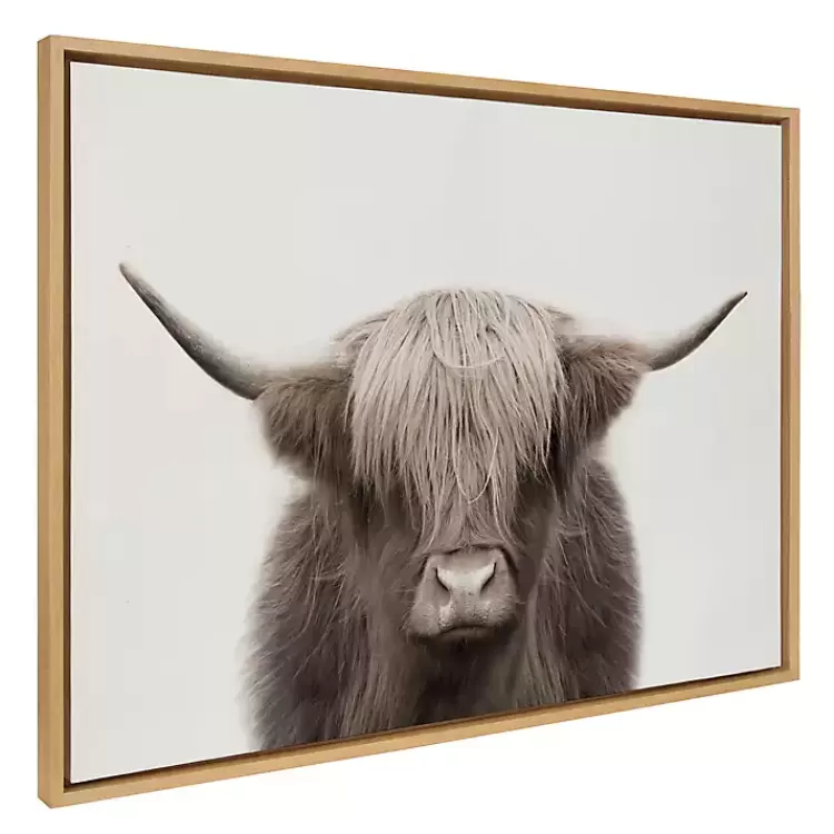 Neutral Highland Cow Framed Canvas Print, 28x38>Kirklands Home Best