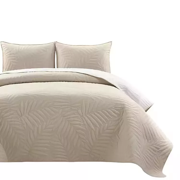 Neutral Leaf Reversible 3-pc. Full/Queen Quilt Set>Kirklands Home Cheap