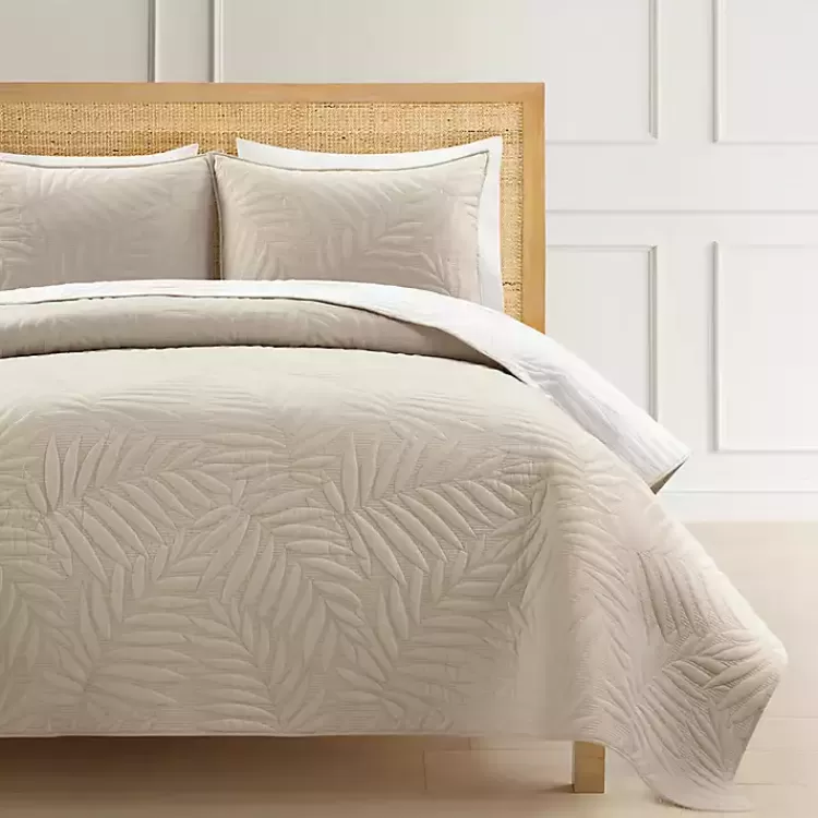 Neutral Leaf Reversible 3-pc. Full/Queen Quilt Set>Kirklands Home Cheap