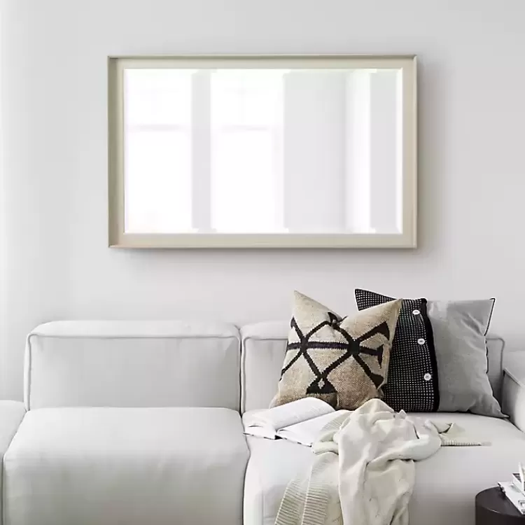 Neutral Linen Beveled Wall Mirror>Kirklands Home New