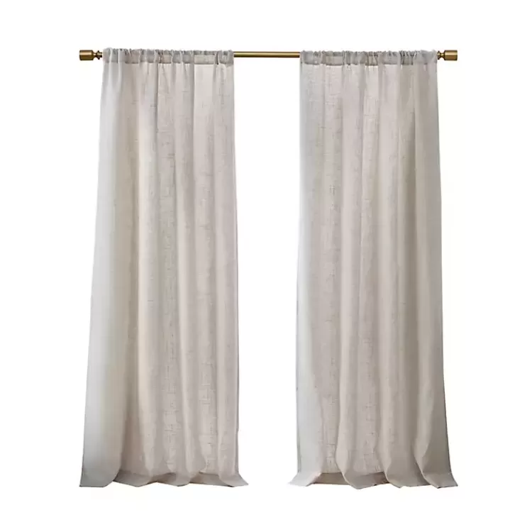Neutral Linen Blend Curtain Panel Set, 84 in>Kirklands Home Online