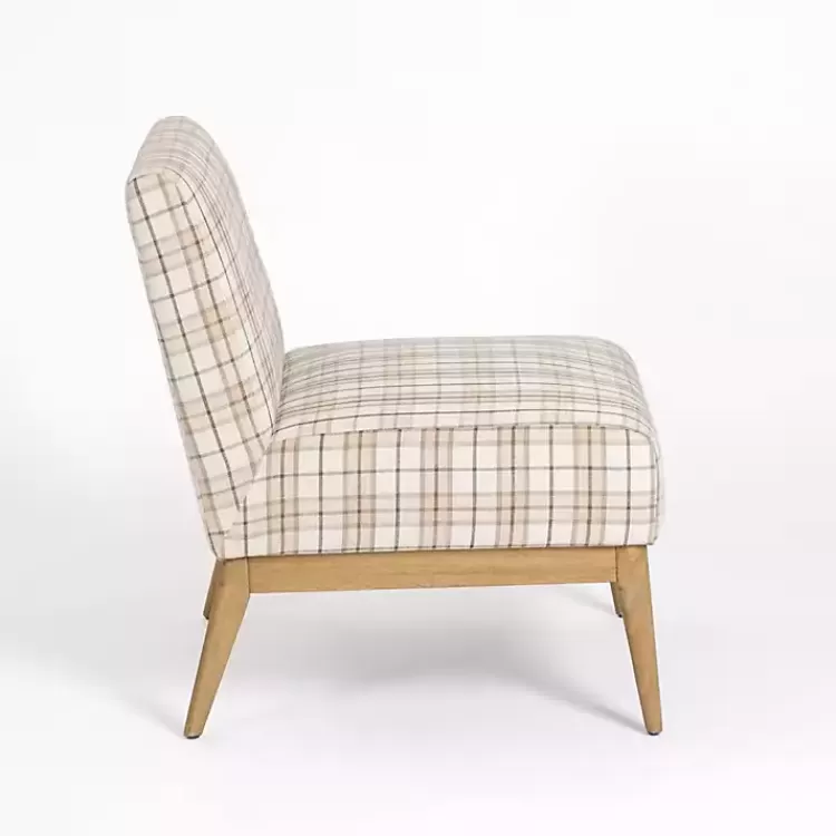 neutral_plaid_slipper_accent_chair_2.webp Neutral Plaid Slipper Accent Chair>Kirklands Home Cheap