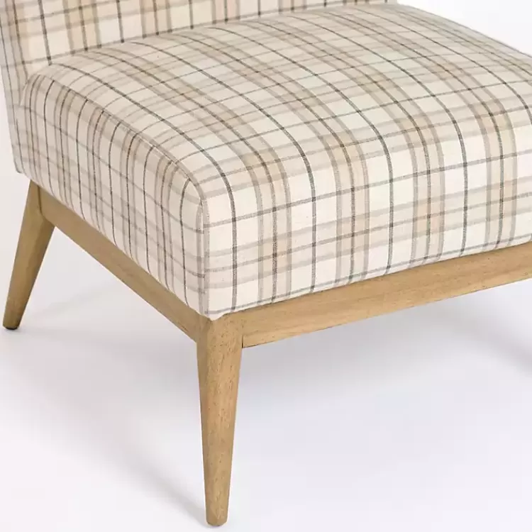 neutral_plaid_slipper_accent_chair_4.webp Neutral Plaid Slipper Accent Chair>Kirklands Home Cheap