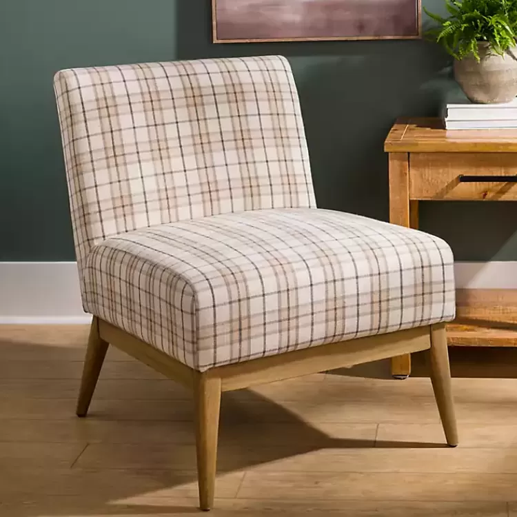 neutral_plaid_slipper_accent_chair_6.webp Neutral Plaid Slipper Accent Chair>Kirklands Home Cheap