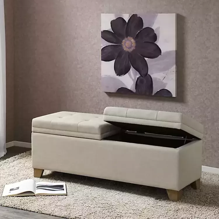 Neutral Split Seat Jackson Storage Bench>Kirklands Home Cheap