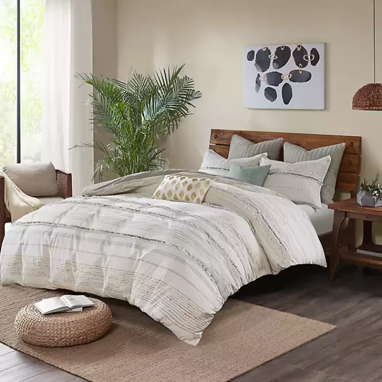 Neutral Stripe King 3-pc. Comforter Set>Kirklands Home Sale