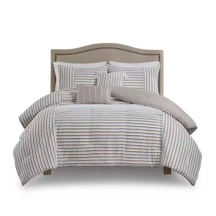 Neutral Striped 5-pc. Full/Queen Comforter Set>Kirklands Home Shop