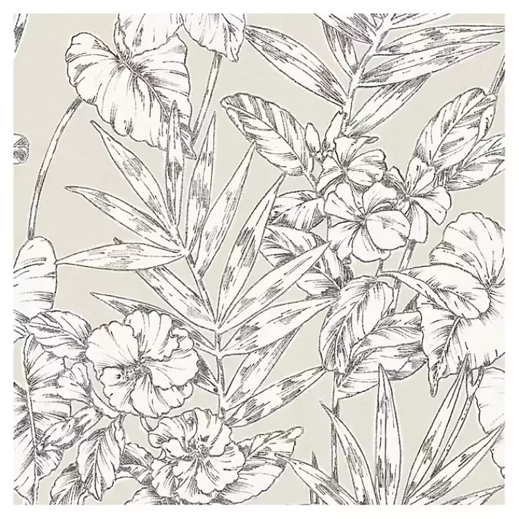Neutral Tropic Floral Peel & Stick Wallpaper>Kirklands Home Best