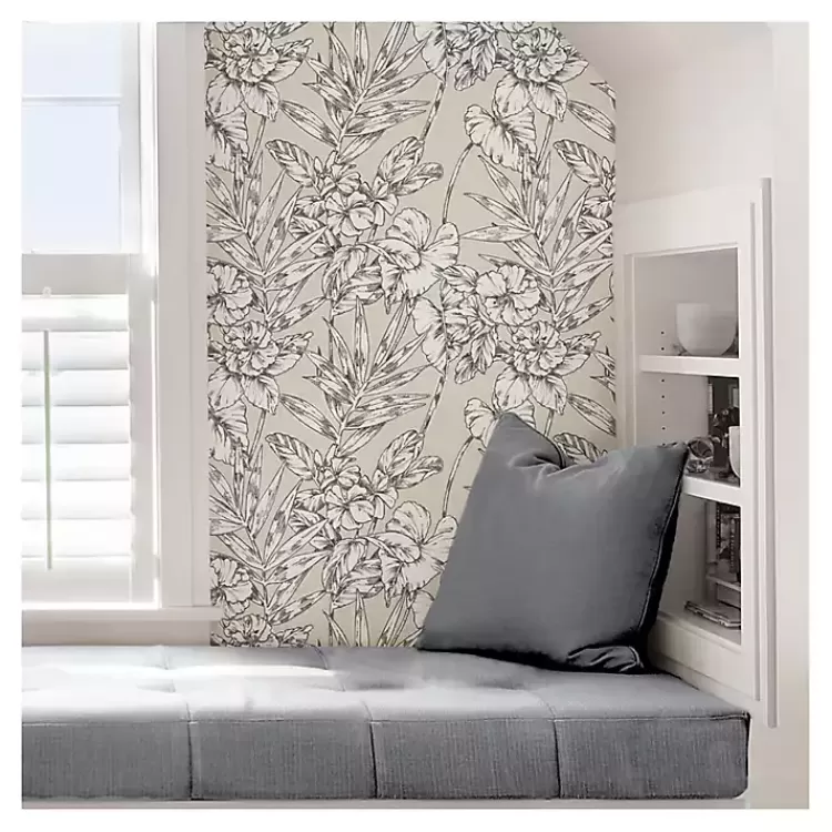 neutral_tropic_floral_peel__stick_wallpaper_3.webp Neutral Tropic Floral Peel & Stick Wallpaper>Kirklands Home Best