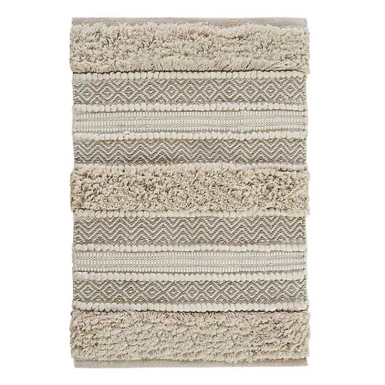 Neutral Tufted Stripes Woven Bath Mat>Kirklands Home Hot