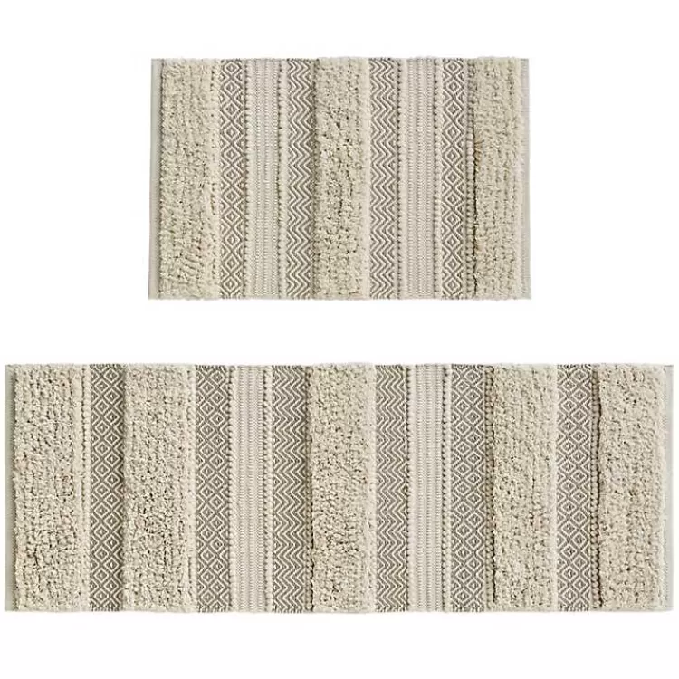 neutral_tufted_stripes_woven_bath_mat_6.webp Neutral Tufted Stripes Woven Bath Mat>Kirklands Home Hot