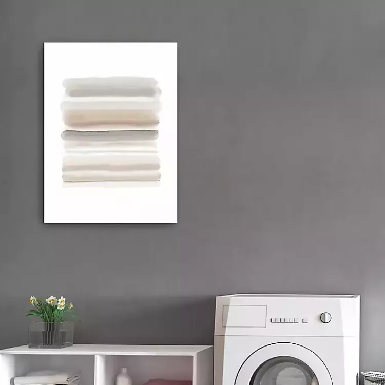 Neutral Watercolor Stripes Canvas Art Print>Kirklands Home Cheap