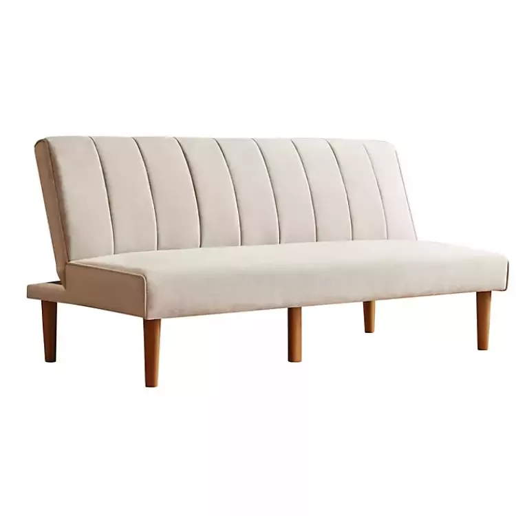 Neutral Woven Channel Convertible Sofa>Kirklands Home Cheap