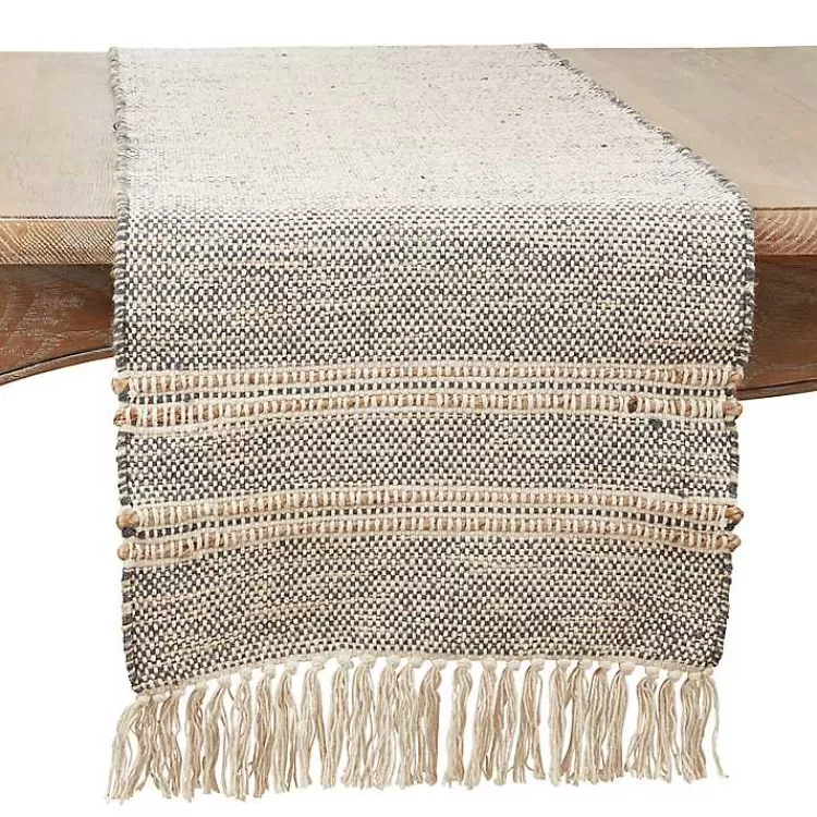 Neutral Woven Tassel Table Runner>Kirklands Home Fashion