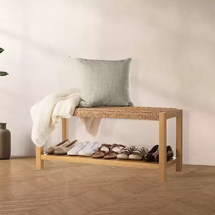 newport_natural_wood_and_rattan_bench_with_shelf_2.webp Newport Natural Wood and Rattan Bench with Shelf>Kirklands Home Cheap