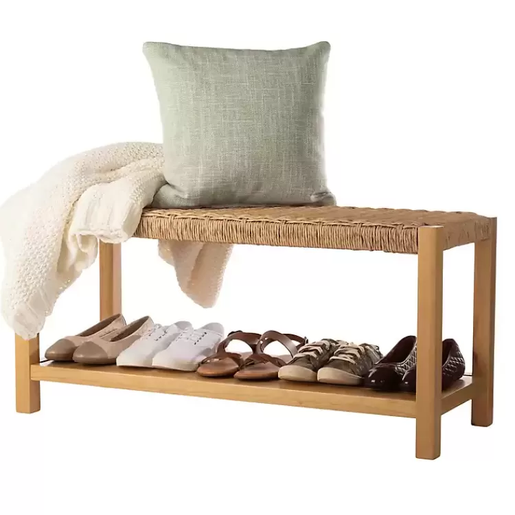 newport_natural_wood_and_rattan_bench_with_shelf_4.webp Newport Natural Wood and Rattan Bench with Shelf>Kirklands Home Cheap