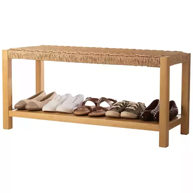 newport_natural_wood_and_rattan_bench_with_shelf_5.webp Newport Natural Wood and Rattan Bench with Shelf>Kirklands Home Cheap