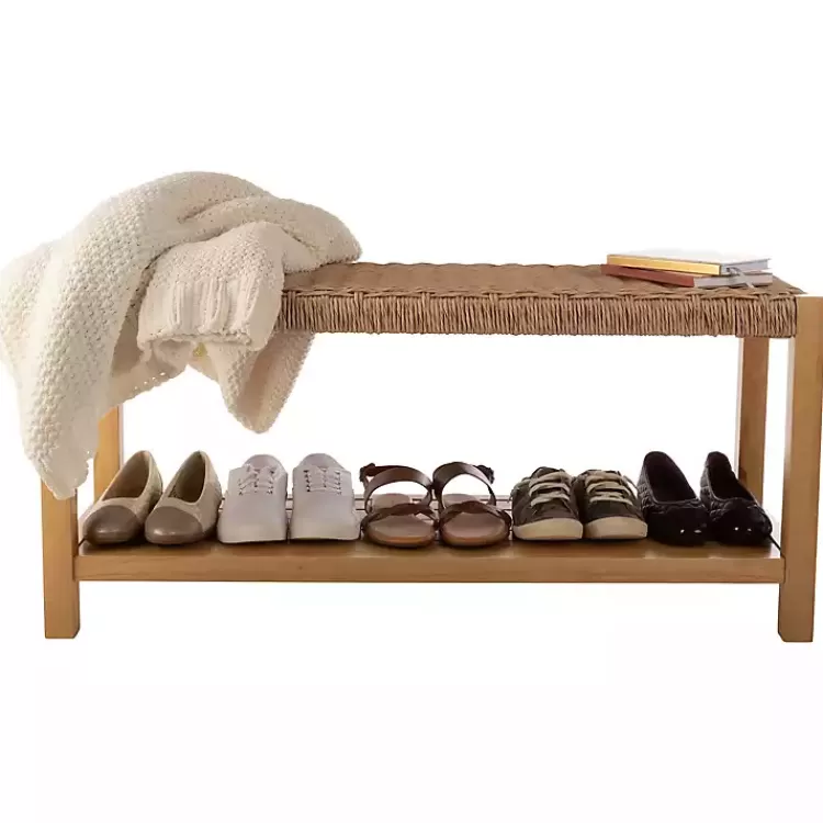 newport_natural_wood_and_rattan_bench_with_shelf_6.webp Newport Natural Wood and Rattan Bench with Shelf>Kirklands Home Cheap