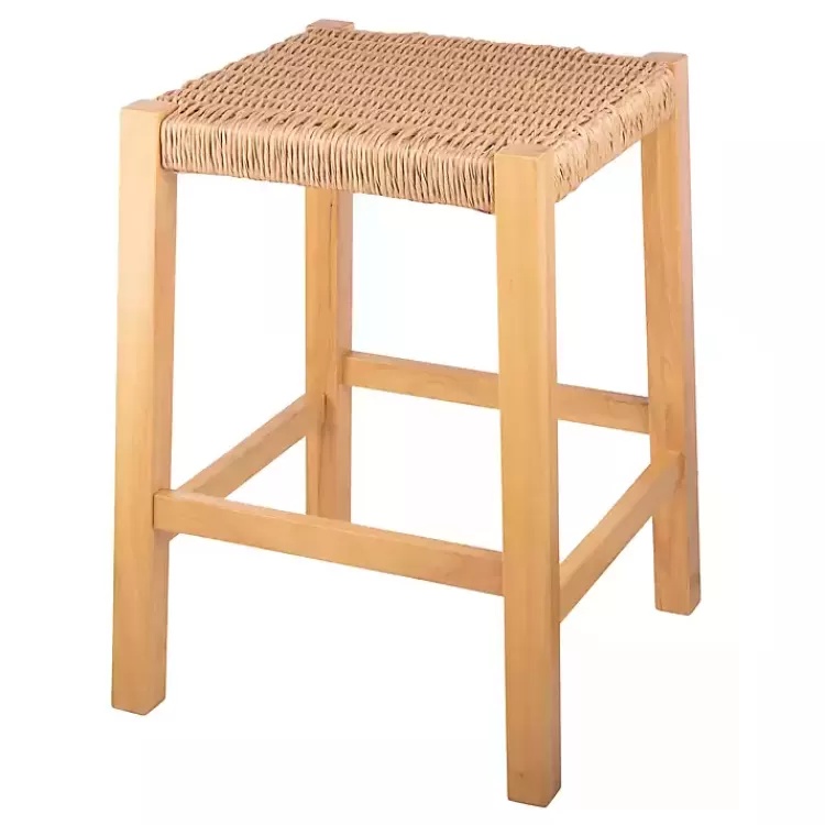 Newport Natural Wood and Rattan Counter Stool>Kirklands Home Best Sale