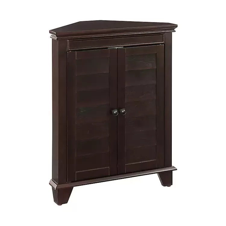 Nikki Dark Wooden Corner Cabinet>Kirklands Home Outlet