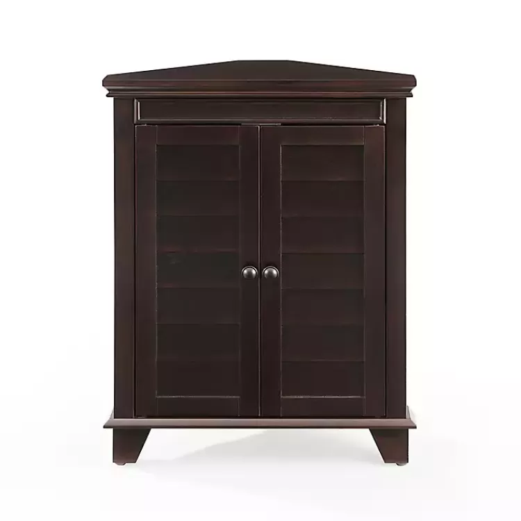 Nikki Dark Wooden Corner Cabinet>Kirklands Home Outlet