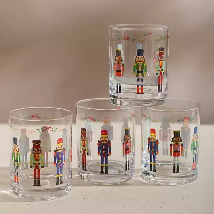 Nutcracker Short Glass Tumblers, Set of 4>Kirklands Home Outlet
