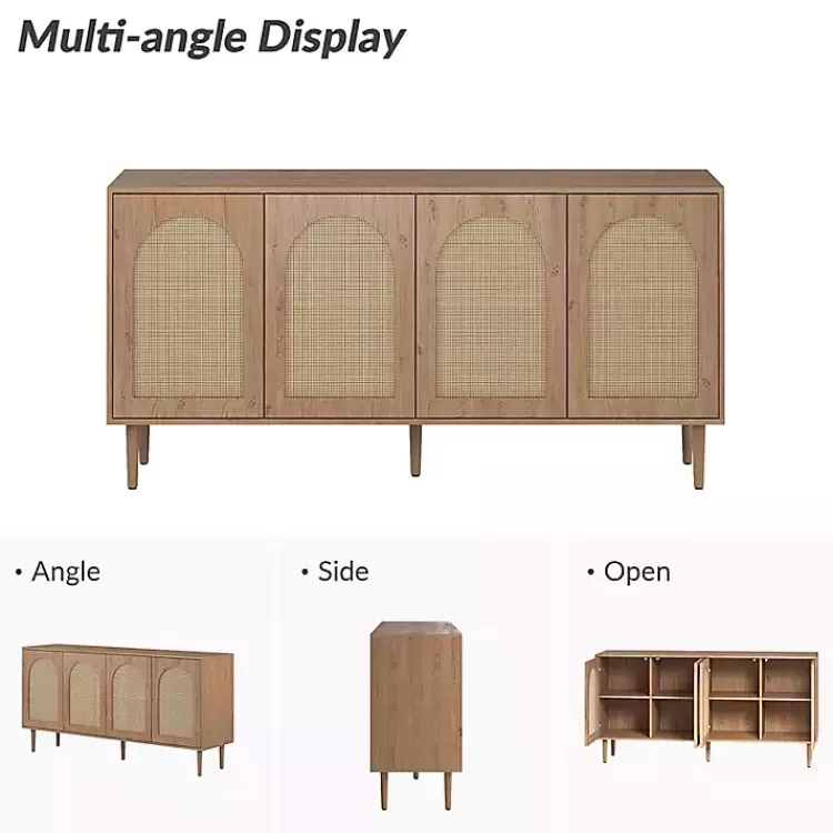 oak_and_natural_rattan_door_sideboard_4.webp Oak and Natural Rattan 4-Door Sideboard>Kirklands Home Online