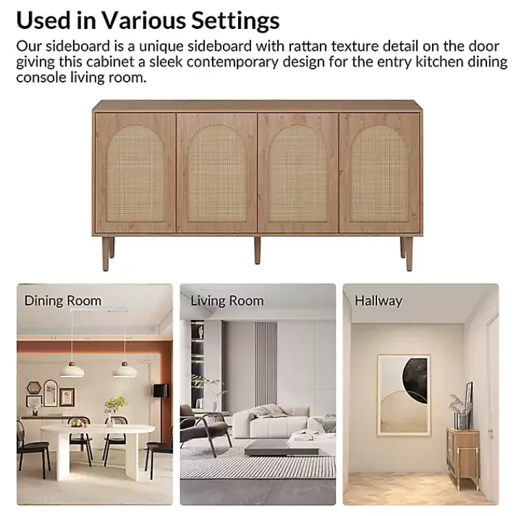 oak_and_natural_rattan_door_sideboard_5.webp Oak and Natural Rattan 4-Door Sideboard>Kirklands Home Online