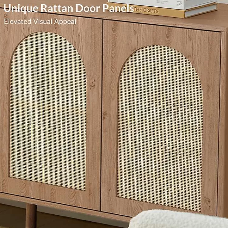 oak_and_natural_rattan_door_sideboard_6.webp Oak and Natural Rattan 4-Door Sideboard>Kirklands Home Online