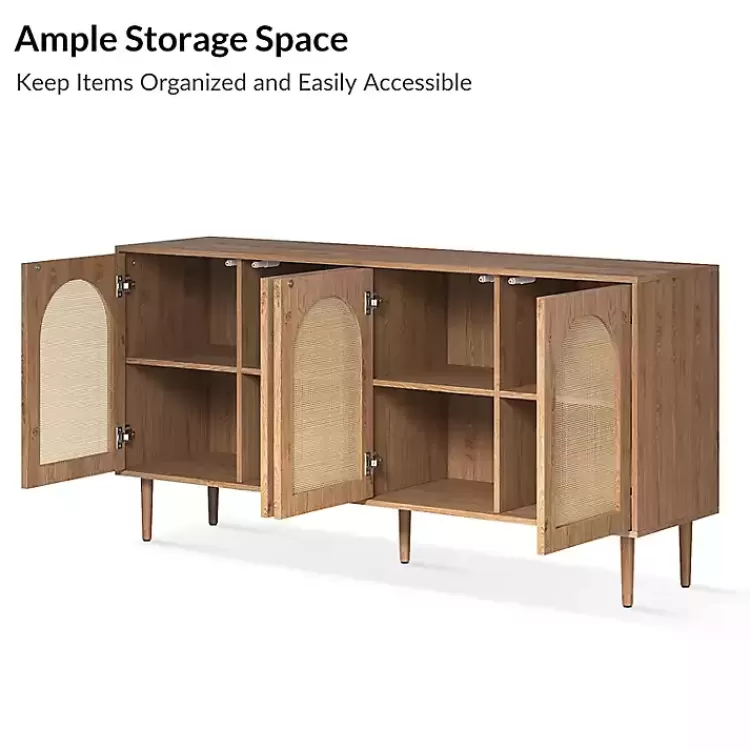 oak_and_natural_rattan_door_sideboard_7.webp Oak and Natural Rattan 4-Door Sideboard>Kirklands Home Online