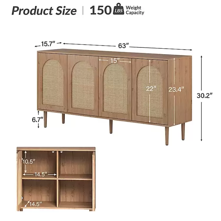 oak_and_natural_rattan_door_sideboard_9.webp Oak and Natural Rattan 4-Door Sideboard>Kirklands Home Online