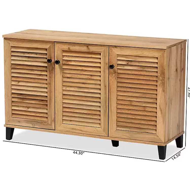 oak_door_slatted_shoe_storage_cabinet_9.webp Oak 3-Door Slatted Shoe Storage Cabinet>Kirklands Home Fashion
