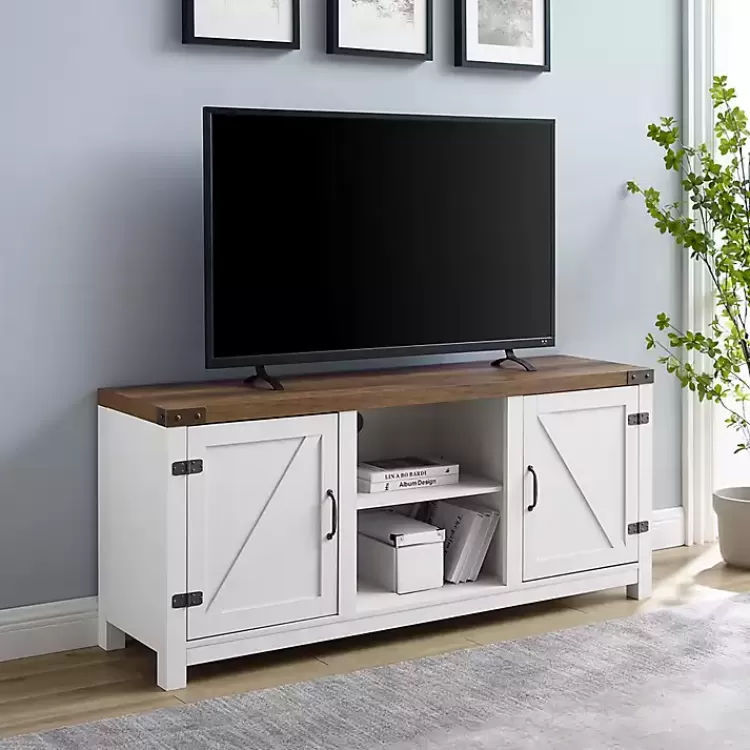Oak Farmhouse Double Door TV Stand>Kirklands Home Outlet