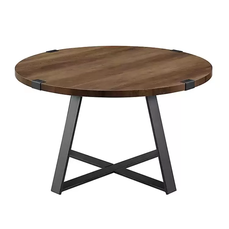 Oak Urban Rustic Round Coffee Table>Kirklands Home Clearance