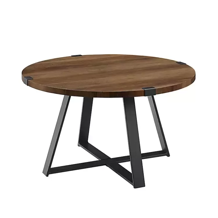 Oak Urban Rustic Round Coffee Table>Kirklands Home Clearance