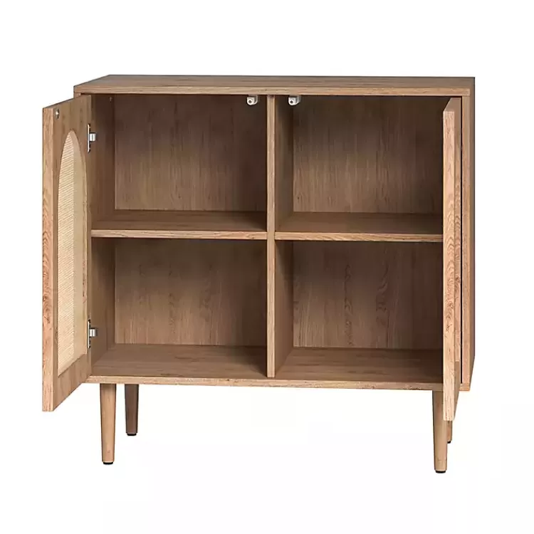 oak_wood_and_arched_rattan_door_cabinet_5.webp Oak Wood and Arched Rat 2-Door Cabinet>Kirklands Home Discount