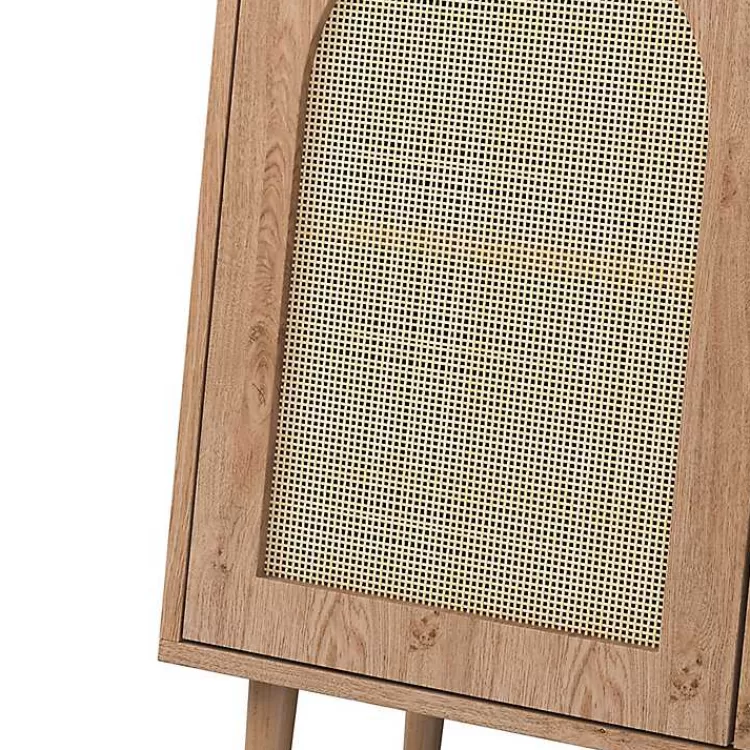 oak_wood_and_arched_rattan_door_cabinet_7.webp Oak Wood and Arched Rat 2-Door Cabinet>Kirklands Home Discount