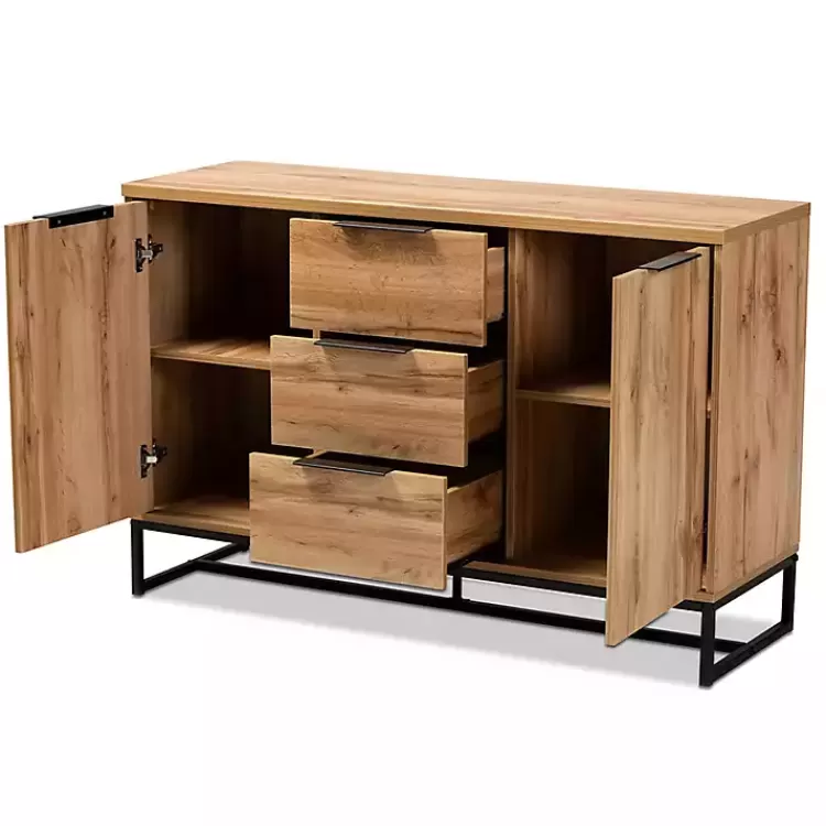 Oak Wood and Metal Sideboard Buffet>Kirklands Home Discount