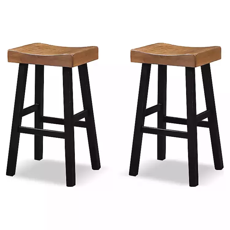 Oak Wood Backless Cooper Bar Stools, Set of 2>Kirklands Home Best