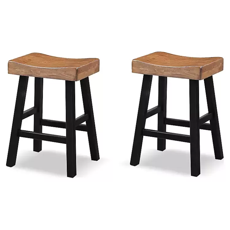 Oak Wood Backless Cooper Counter Stools, Set of 2>Kirklands Home Best Sale