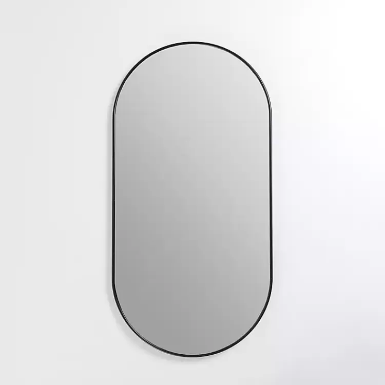 Oblong Black Nouveau Linear Wall Mirror>Kirklands Home Shop