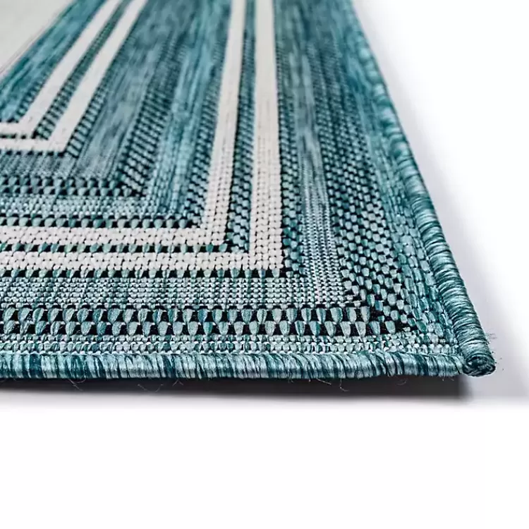 ocean_blue_threaded_frame_outdoor_area_rug_x_5.webp Ocean Blue Threaded Frame Outdoor Area Rug, 4x7>Kirklands Home Discount