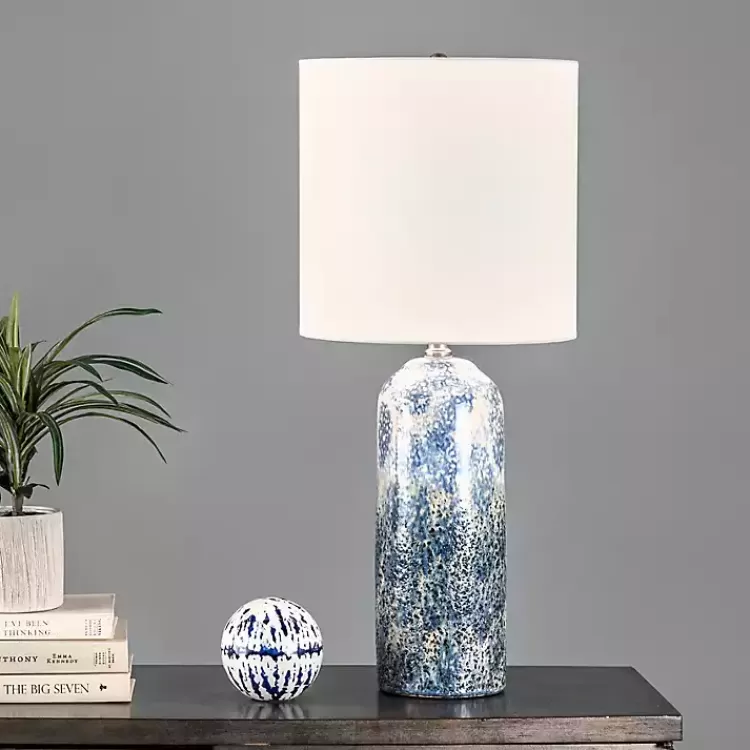 Ocean Blues Mottled Pillar Table Lamp>Kirklands Home Fashion