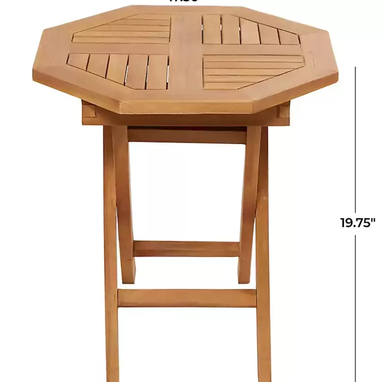 octagonal_brown_wood_slatted_outdoor_accent_table_5.webp Octagonal Wood Slatted Outdoor Accent Table>Kirklands Home Cheap