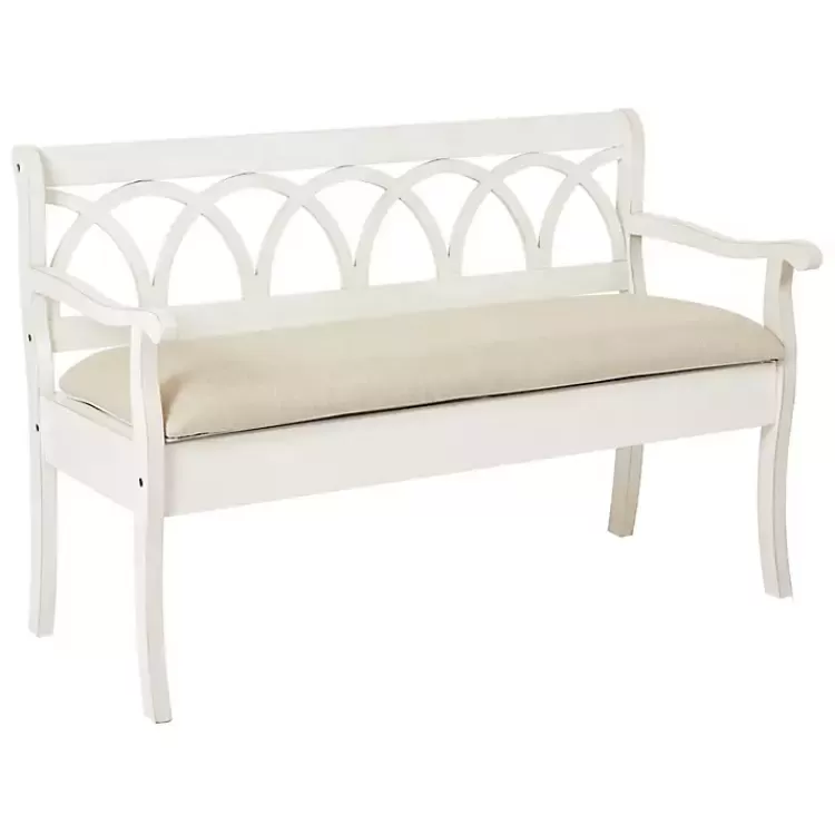 Off-White Cartland Storage Bench>Kirklands Home Clearance