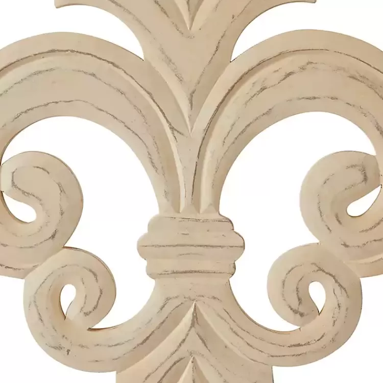 Off-White Distressed Fleur De Lis Wall Decoration>Kirklands Home Best Sale
